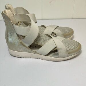 Andia Fora Cutout Ankle Sneaker sandals gold size 39‎ Italian Italy leather